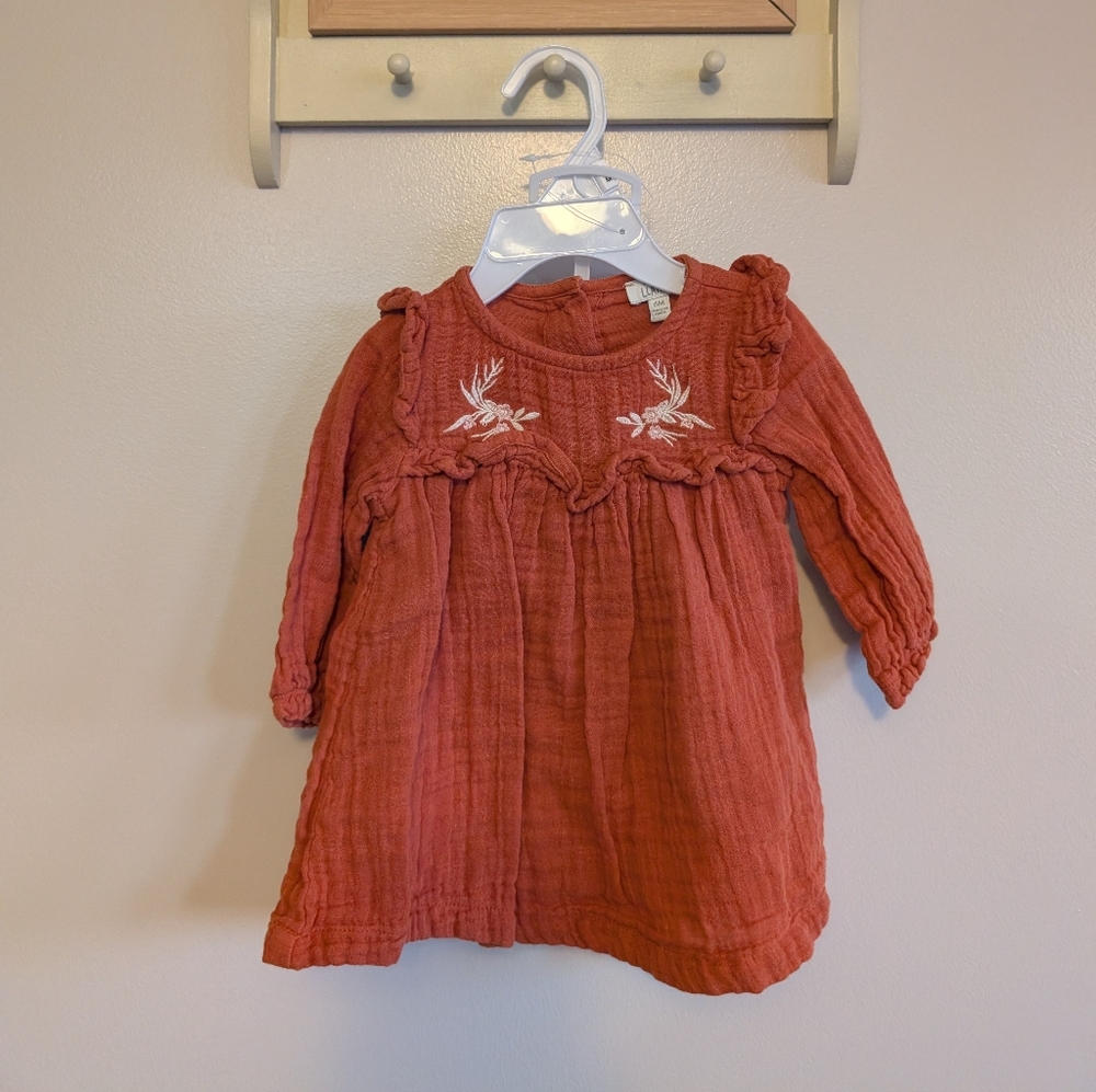 Laughing Llama Embroidered Baby Dress